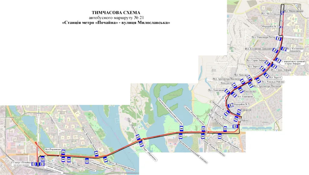 Автобус 21 в Києві – розклад, маршрут, зупинки, схема руху