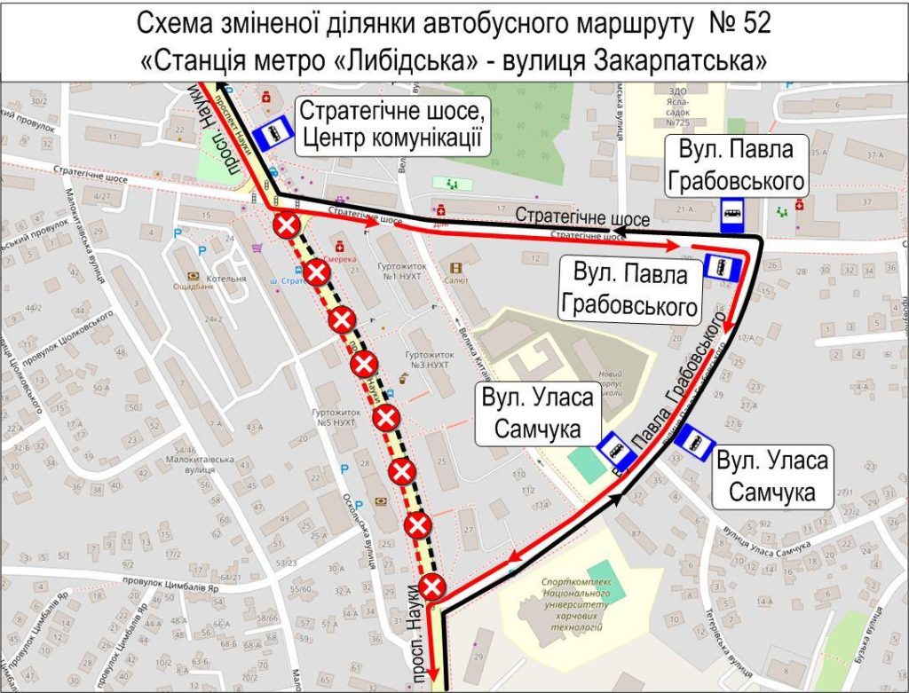 Автобус 52 в Києві – розклад, маршрут, зупинки, схема руху
