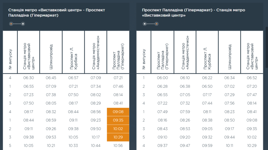 Автобус 56 в Києві – розклад, маршрут, зупинки, схема руху