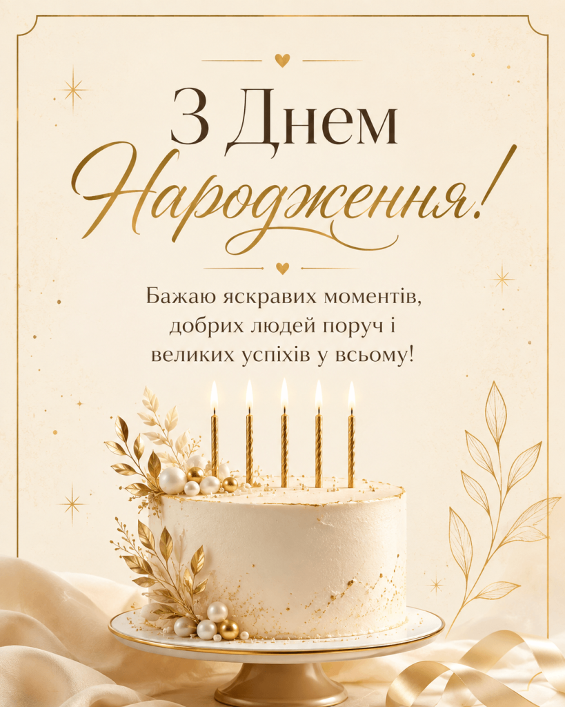 Побажання з днем народження листівка